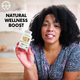Mother Nature Organics Black Seed Oil Softgels with natural background