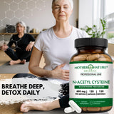 Mother Nature Organics NAC 600mg capsules with measuring spoon