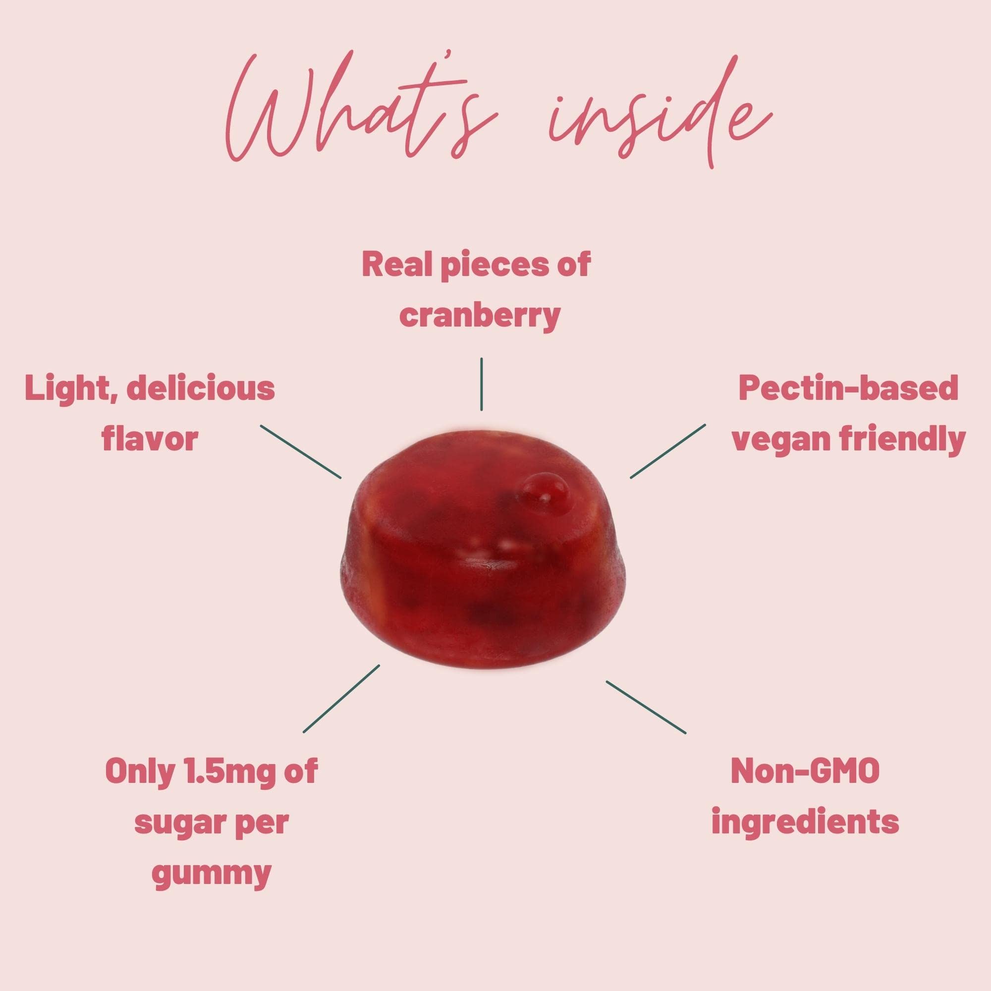 Mother Nutrient Cranberry Gummies 100 Count gummies on a table