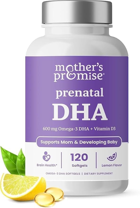 Mother's Promise DHA soft gels front view with packaging