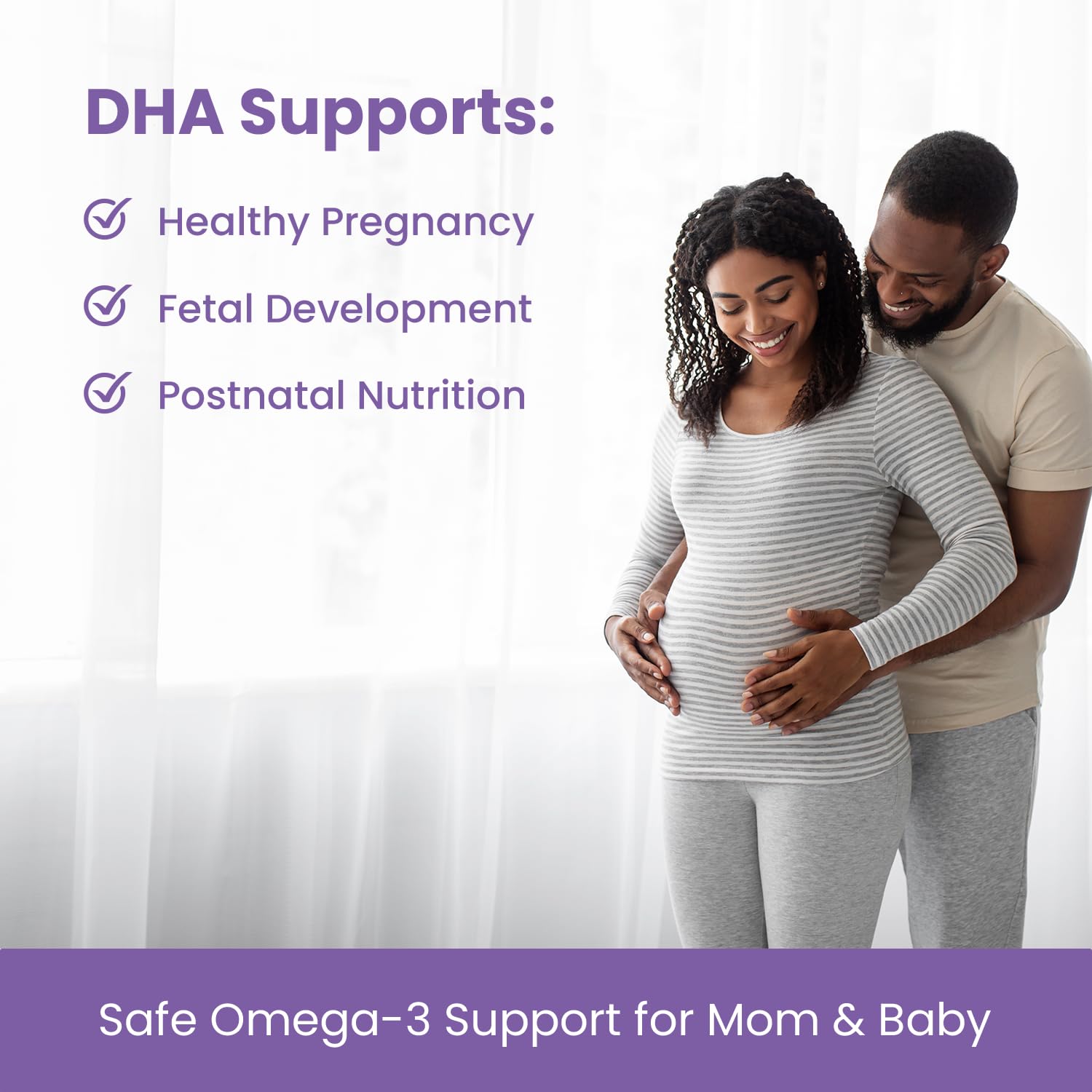 Mother's Promise DHA soft gels in hand for size reference