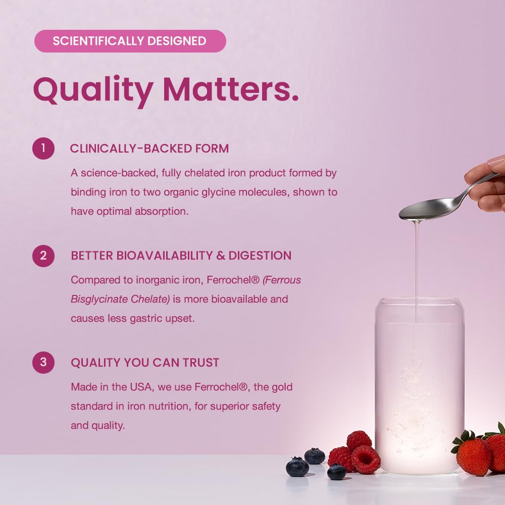 Mother's Promise Liquid Iron Supplement with fresh berries