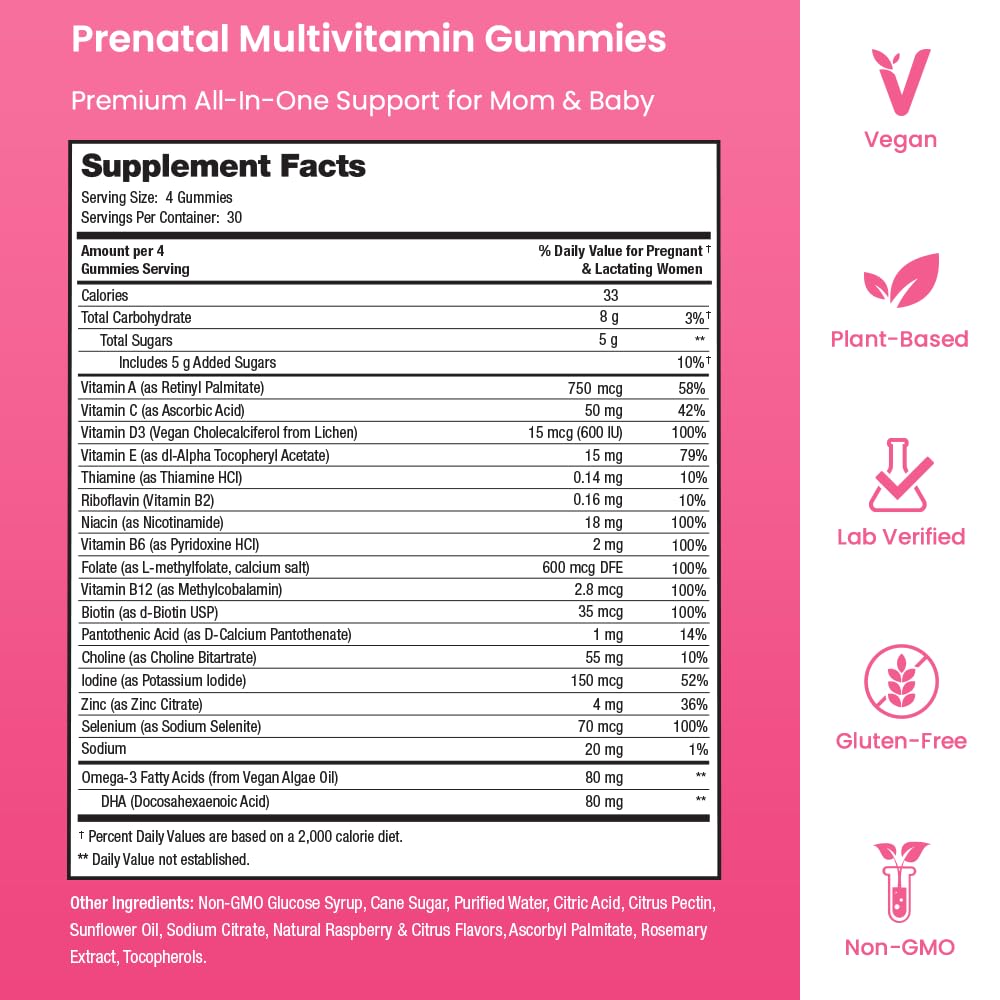 Mother's Promise Prenatal Multivitamin Gummy bottle with gummies