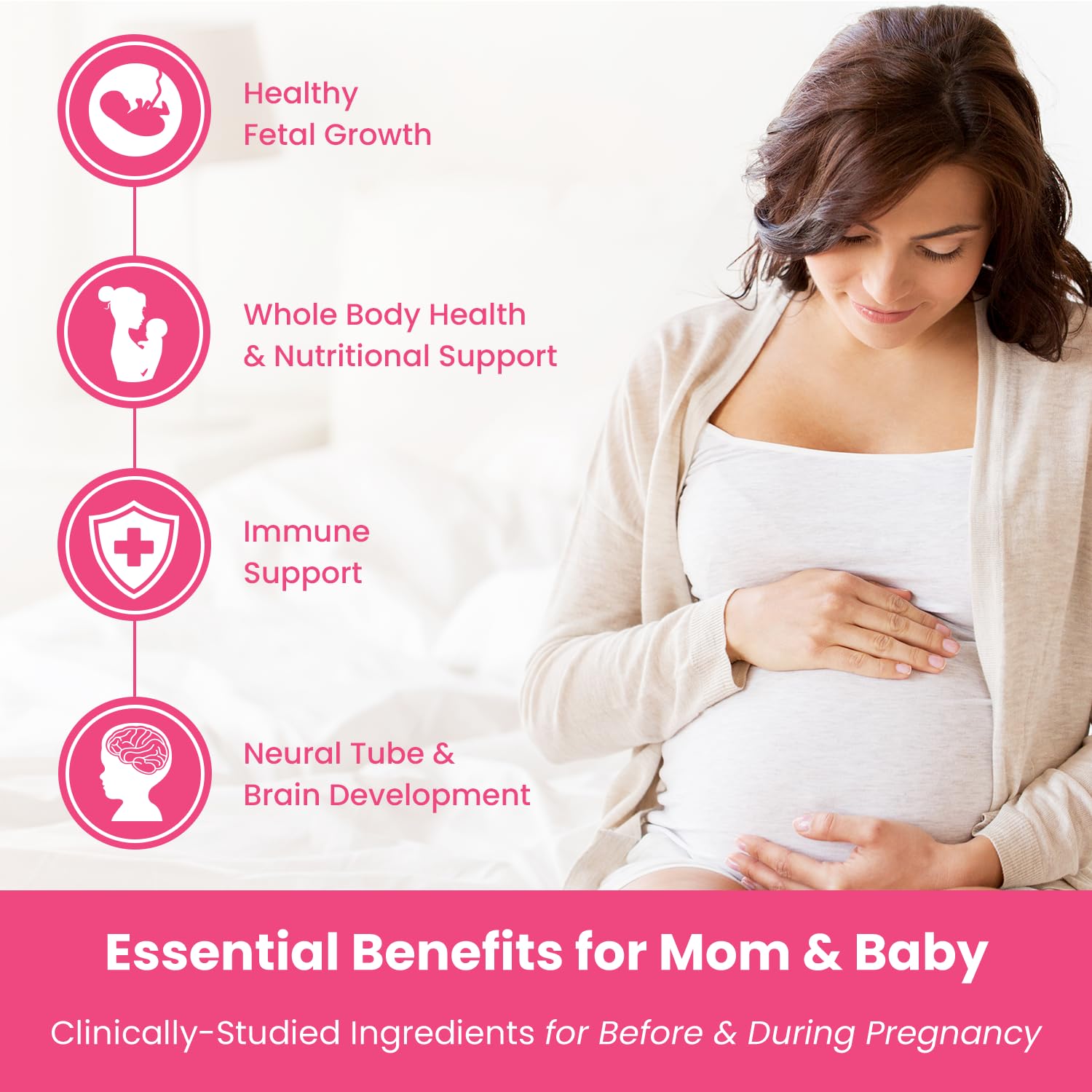 Mother's Promise Prenatal Multivitamin Gummy with fresh citrus fruits