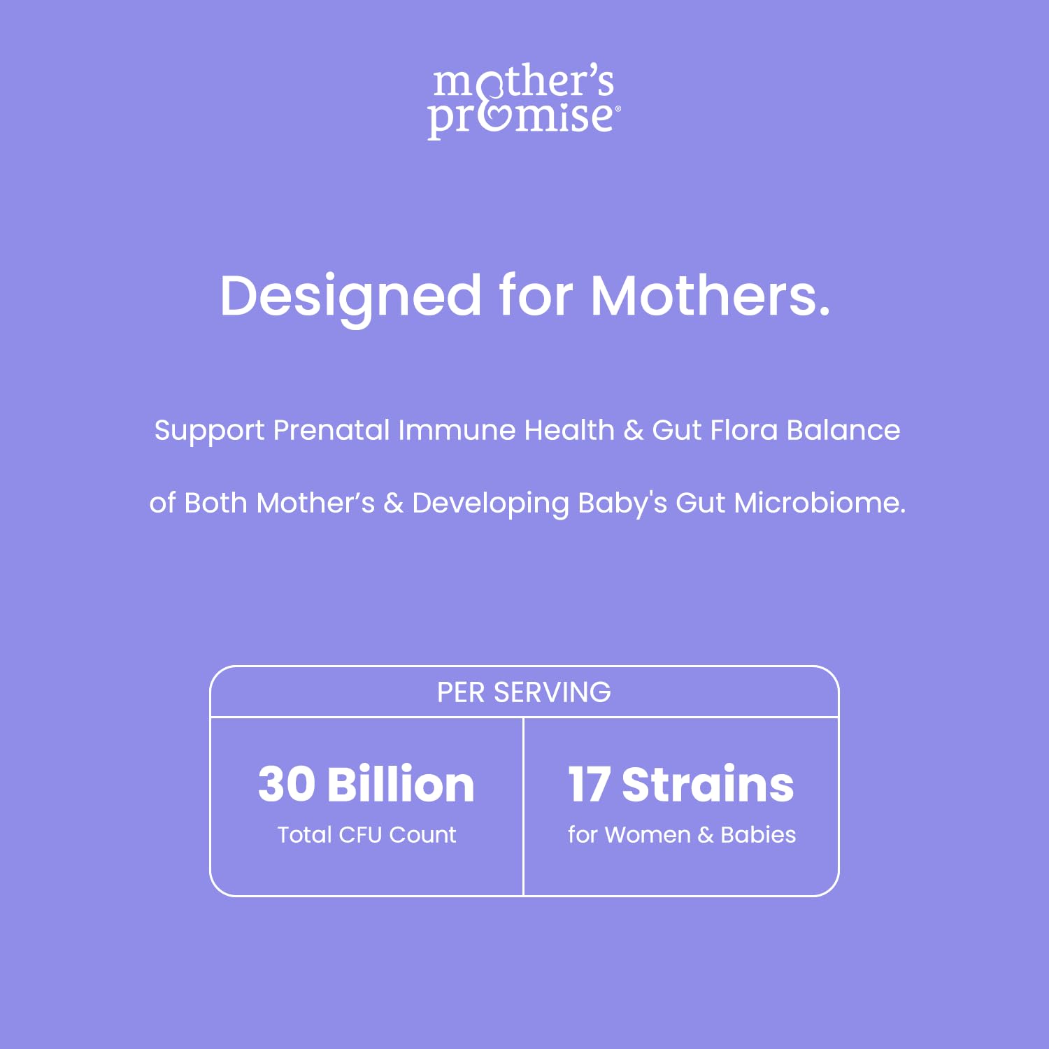 Mother's Promise Prenatal Probiotics 30 Billion CFU bottle side view
