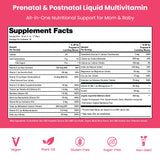 Mother's Promise Prenatal Vitamins Liquid 1021g in a glass with smoothie