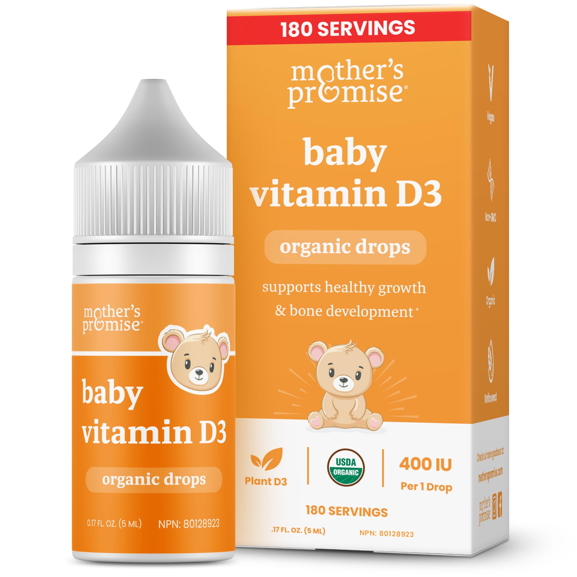 Mother's Promise Vitamin D3 Drops bottle front view