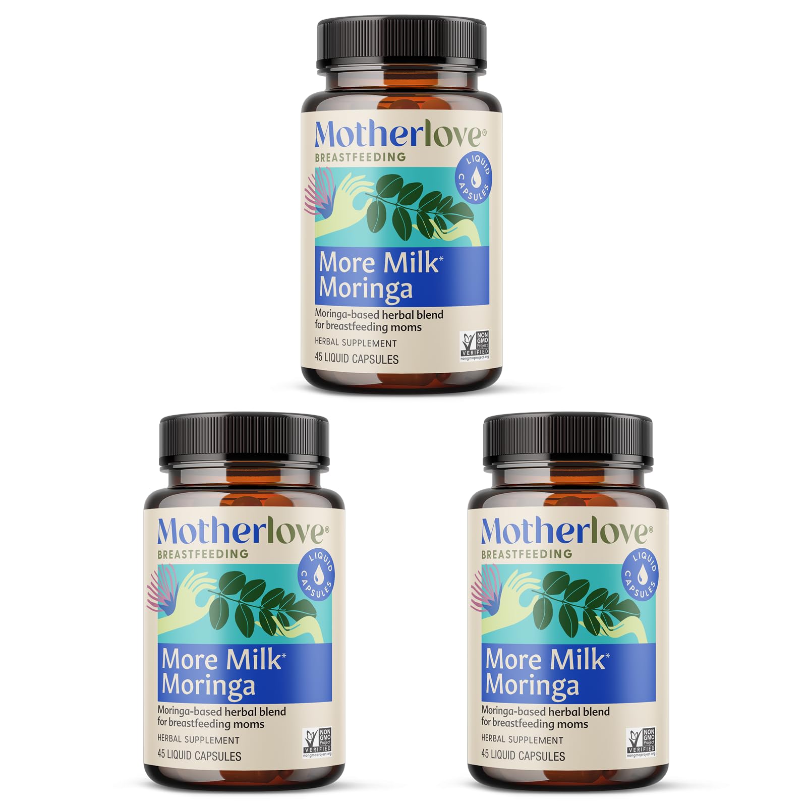 Motherlove More Milk Moringa 60 capsules front view