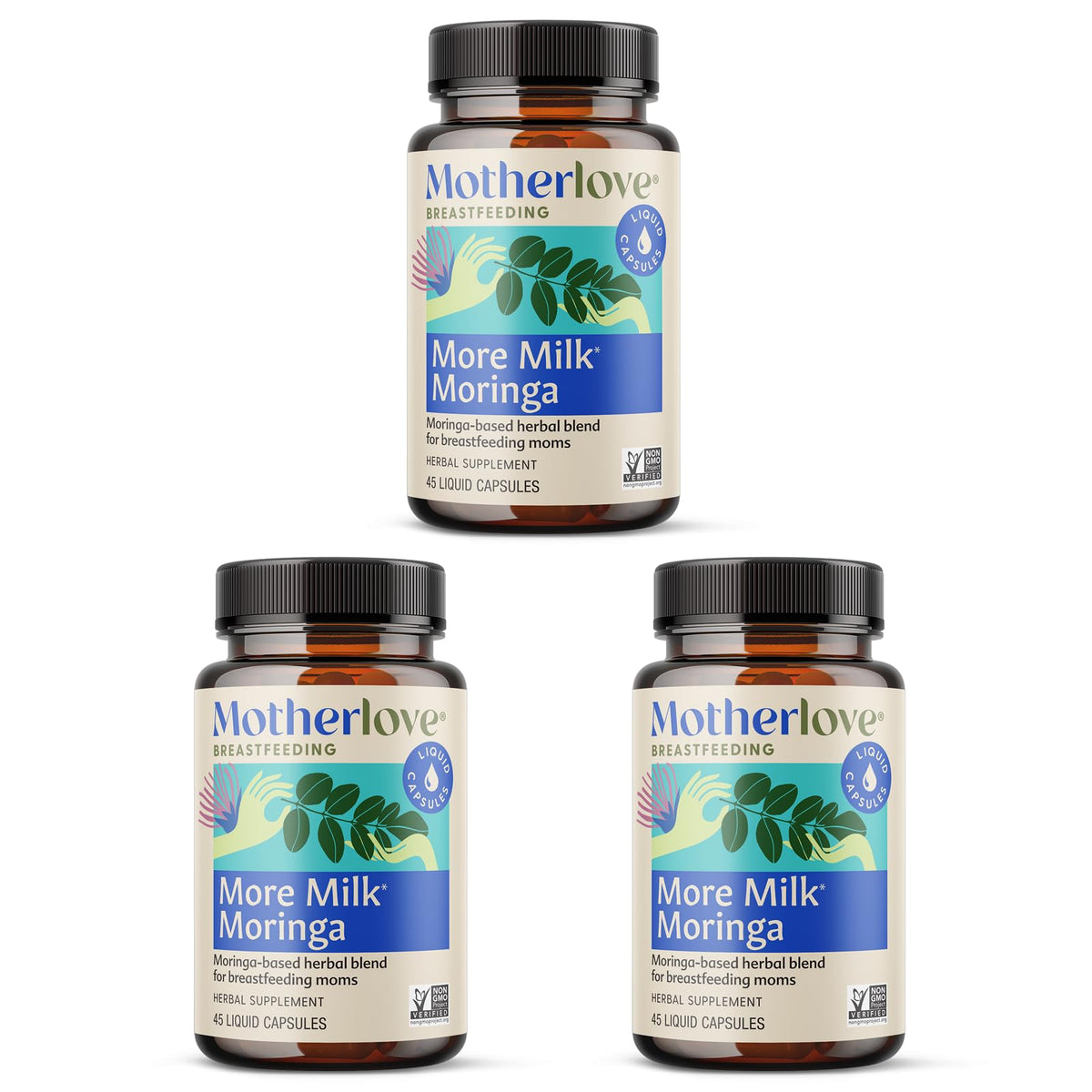 Motherlove More Milk Moringa 60 capsules front view