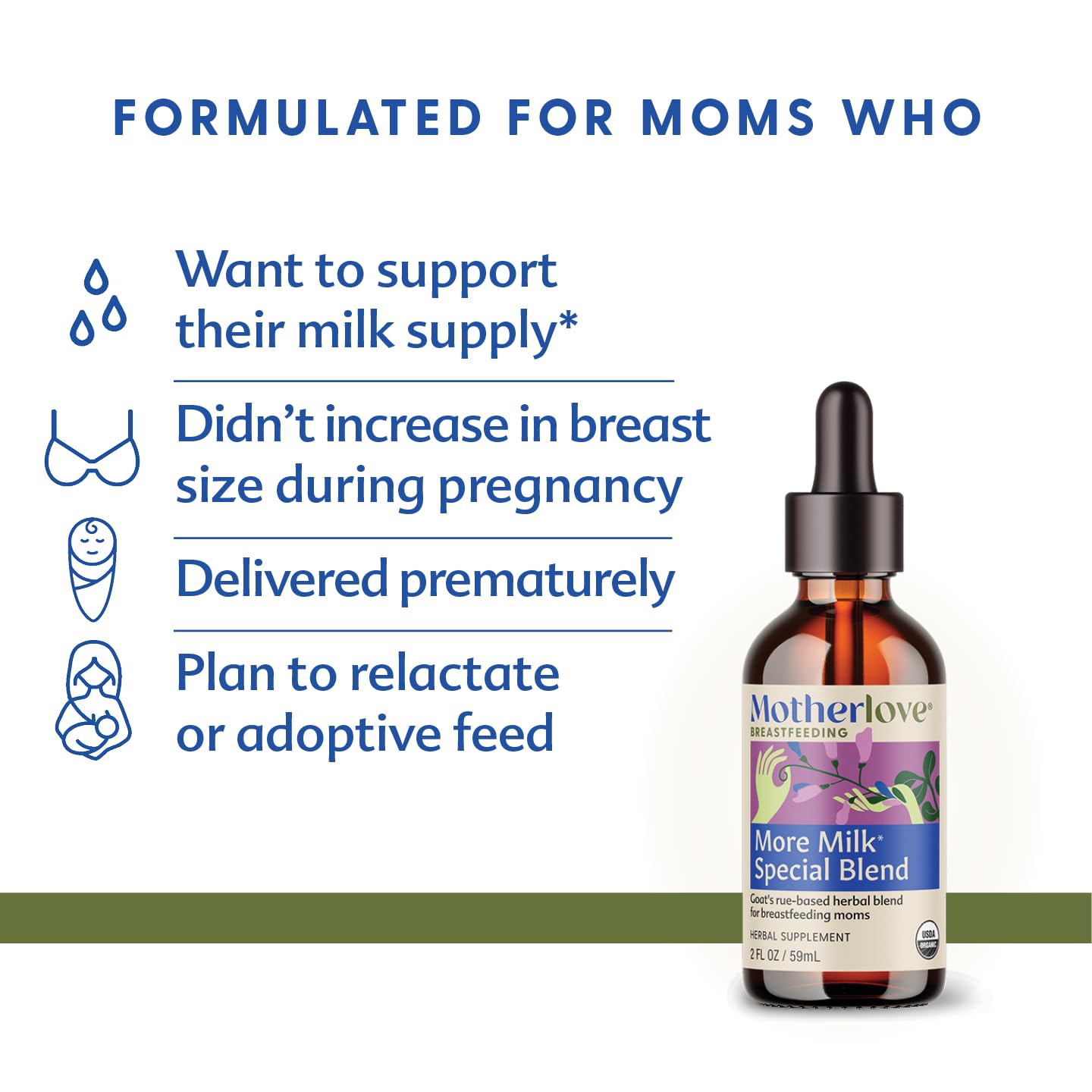 Motherlove More Milk Special Blend dropper with herbal sediment