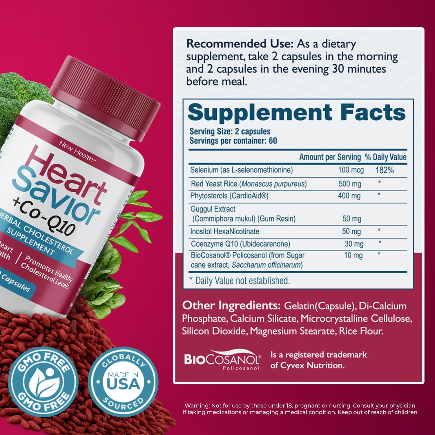 Mountain Health HeartSavior CoQ10 Supplement ingredients list