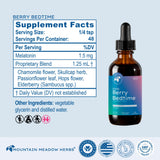 Mountain Meadow Herbs Berry Bedtime Kids Drops 2 oz on wooden table