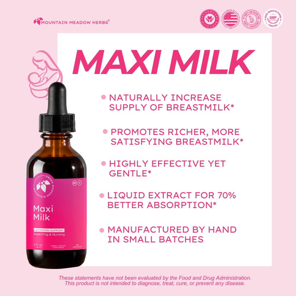Mountain Meadow Herbs Maxi-Milk 4 fl oz bottle side view