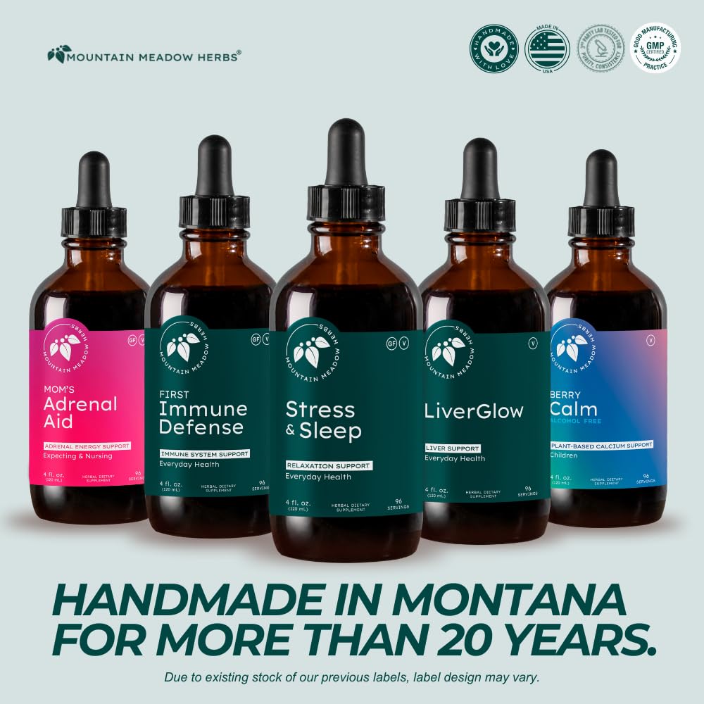 Mountain Meadow Herbs Stress & Sleep Liquid Herbal Supplement 2 oz lifestyle scene