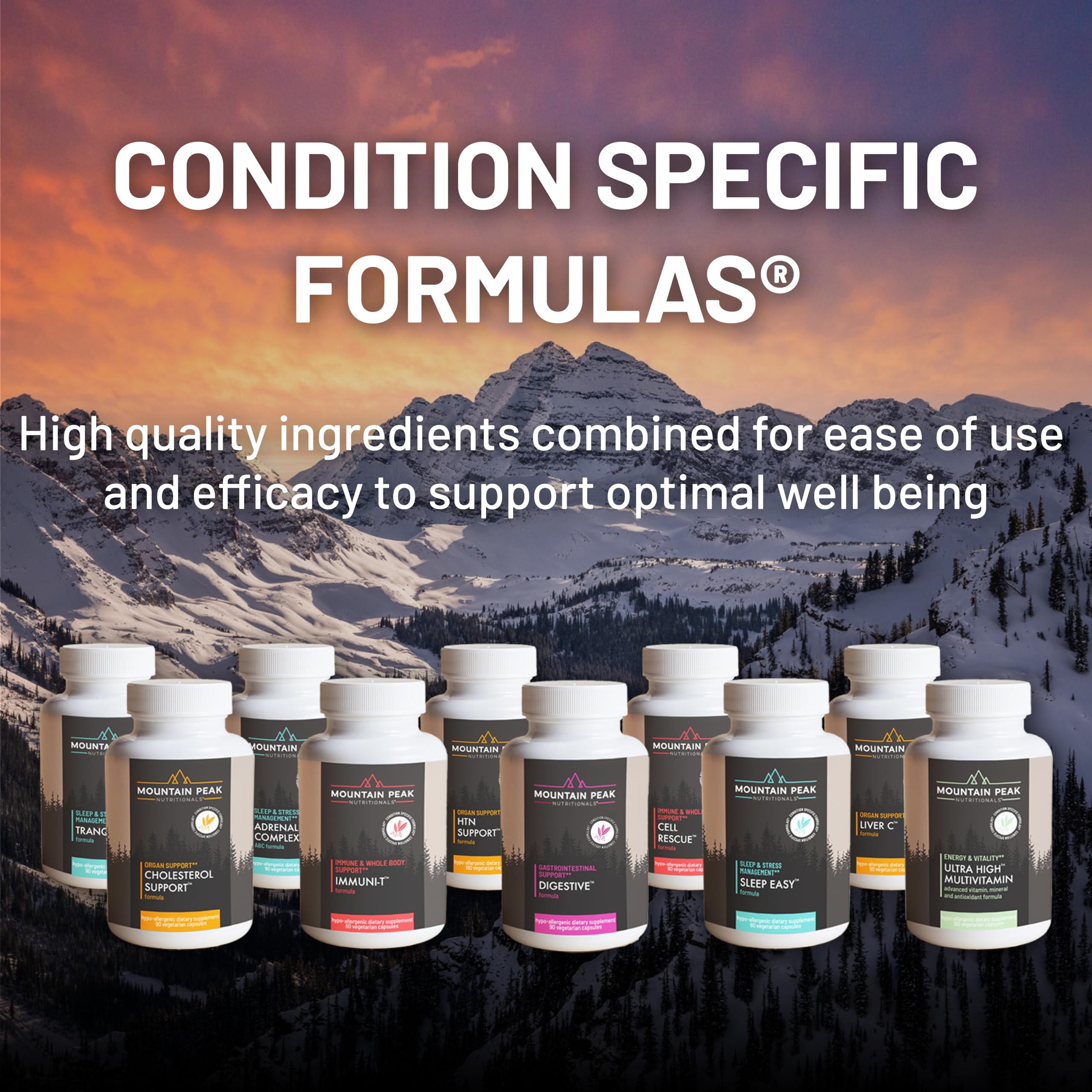 Mountain Peak Nutritionals daily wellness-T Support Supplement on a wooden table