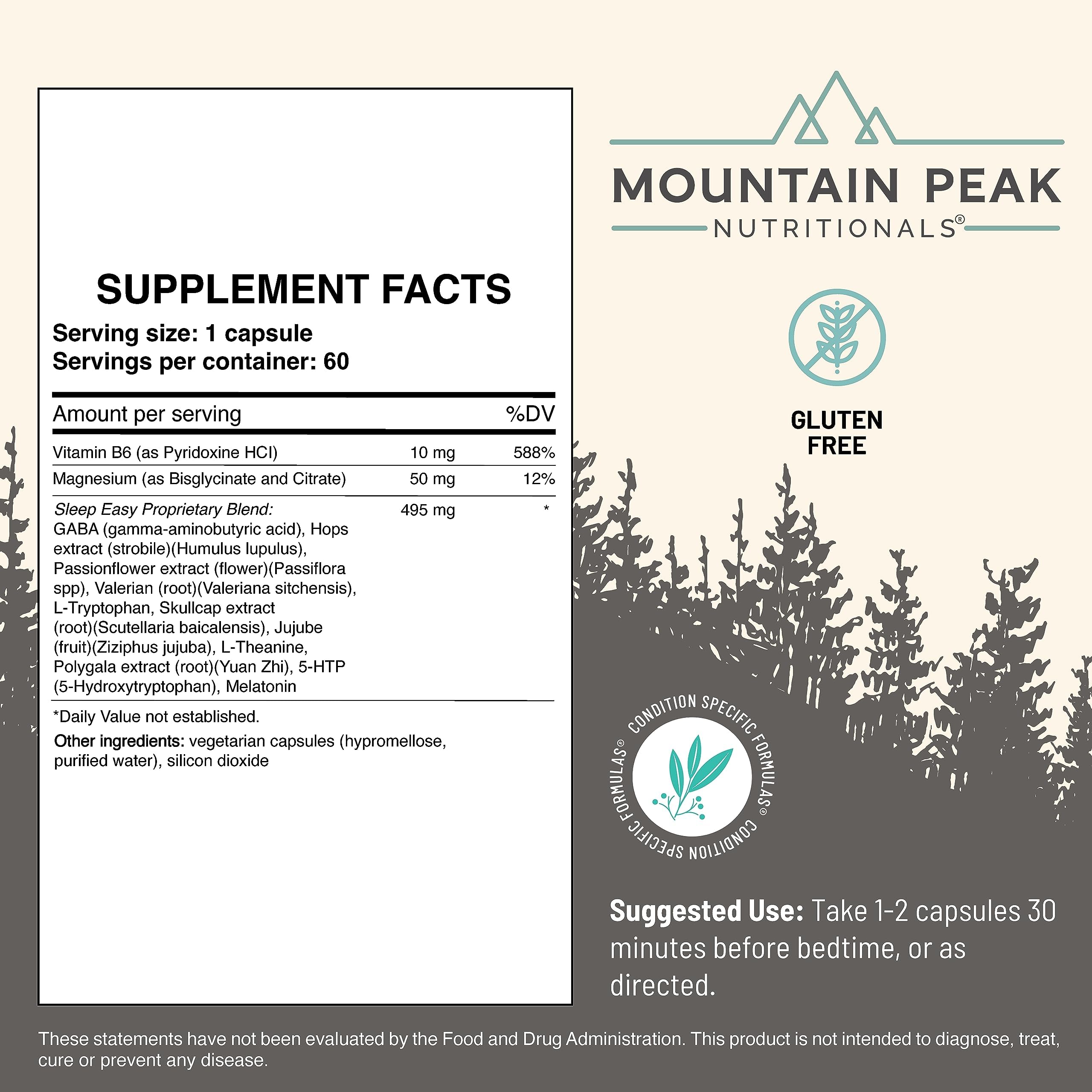 Mountain Peak Nutritionals Sleep Easy capsules packaging