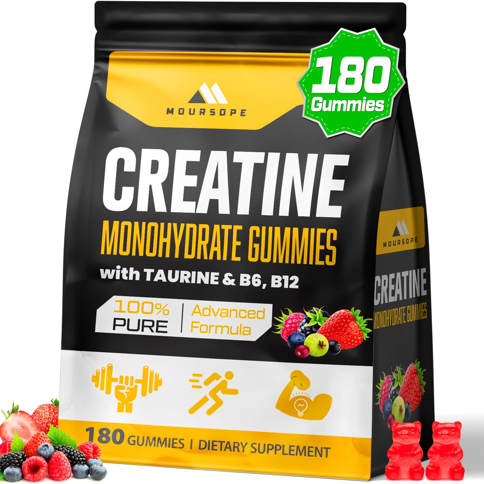 Moursope Creatine Monohydrate Gummies 5000mg front view