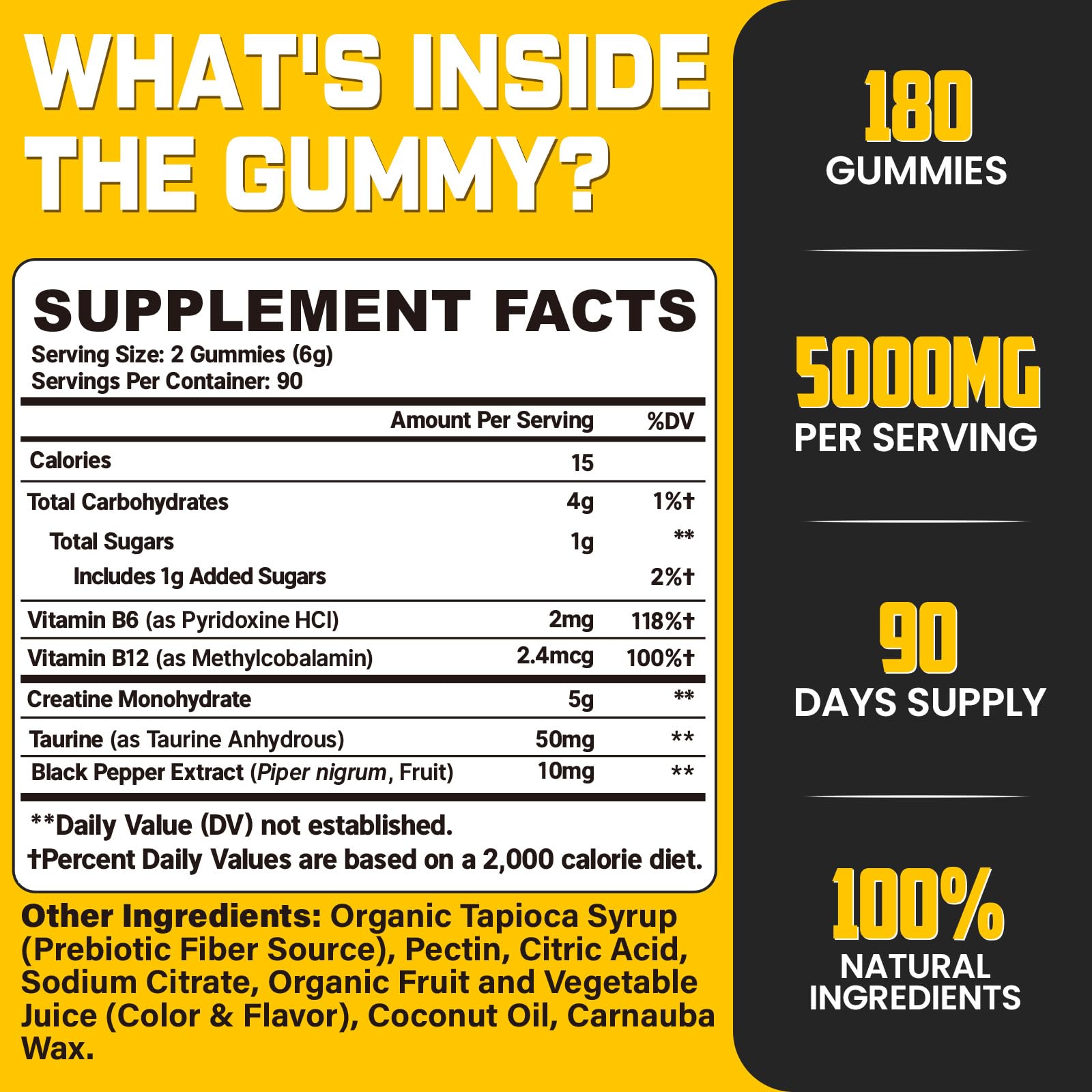 Moursope Creatine Monohydrate Gummies packaging side view