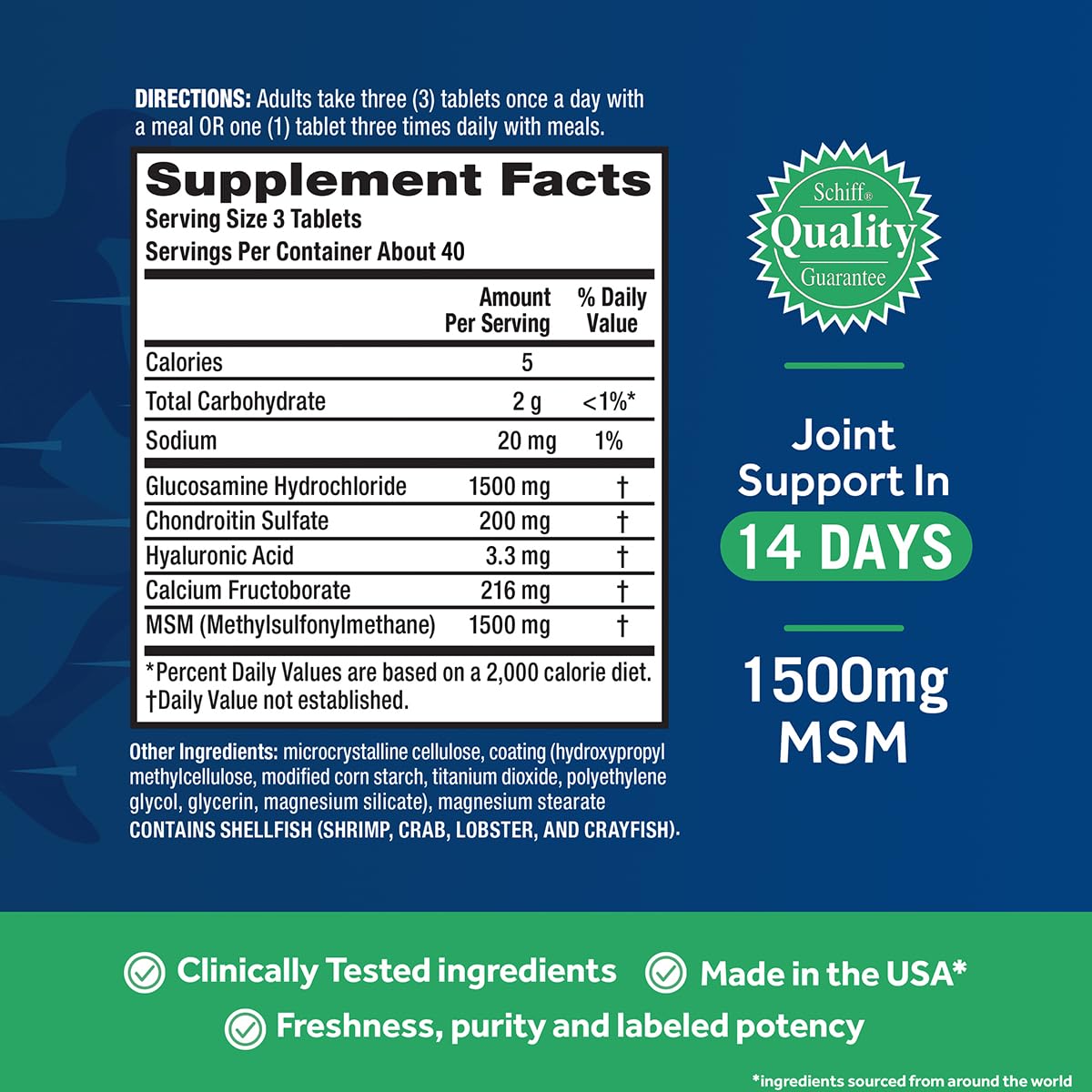 Move Free Advanced supplement tablets in a hand