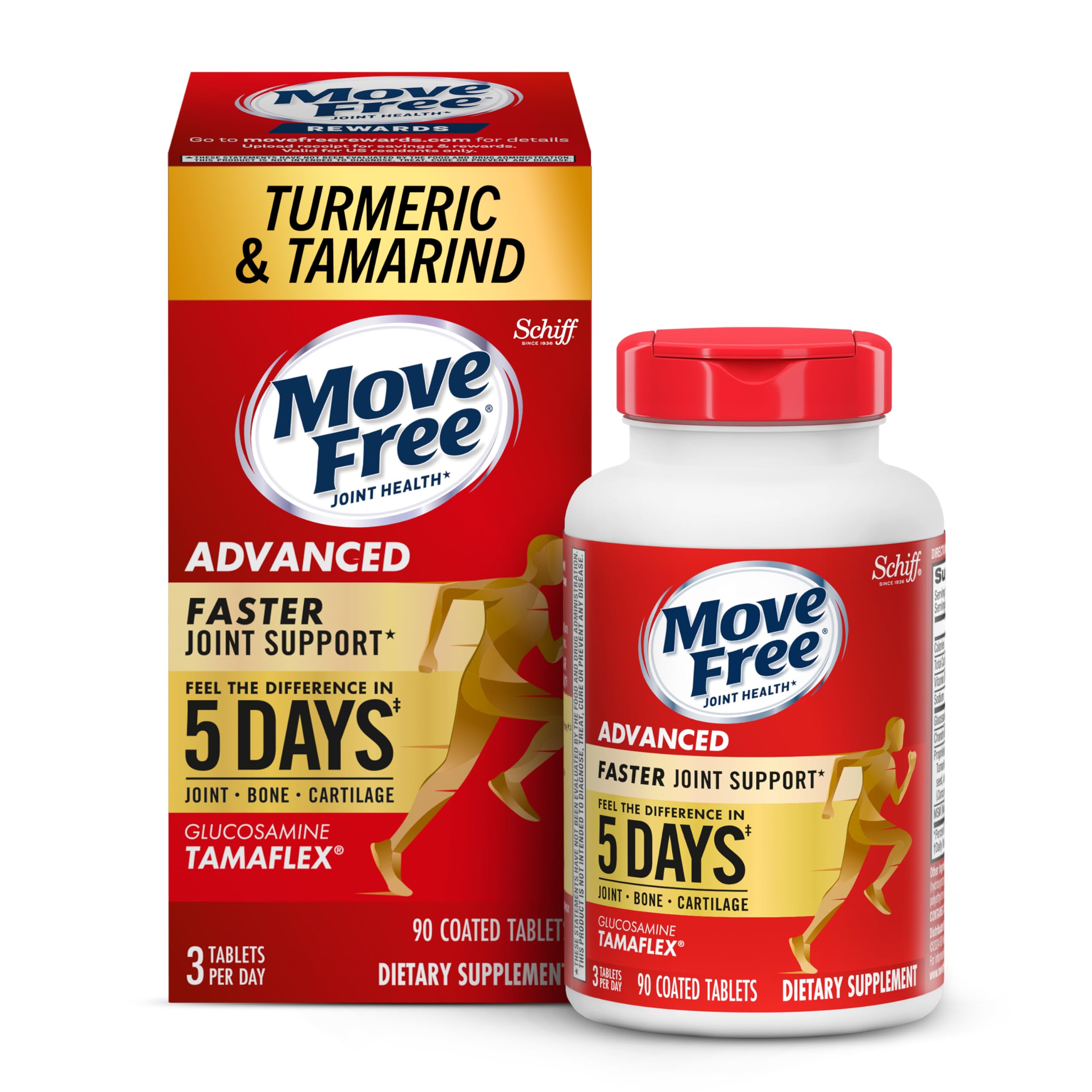 Move Free TamaFlex Turmeric Joint Support Supplement front view