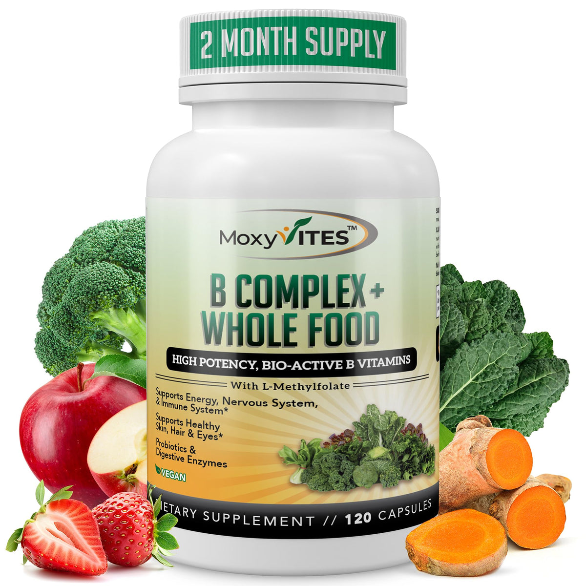 MoxyVites B-Complex Vitamins 132g front view