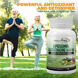 MoxyVites Liposomal Glutathione 500mg supplement with measuring spoon