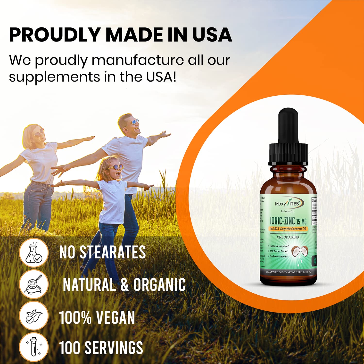 MoxyVites Liquid Zinc Supplement 132g nutritional information