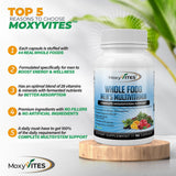 MoxyVites Men's Multivitamin bottle on a wooden table