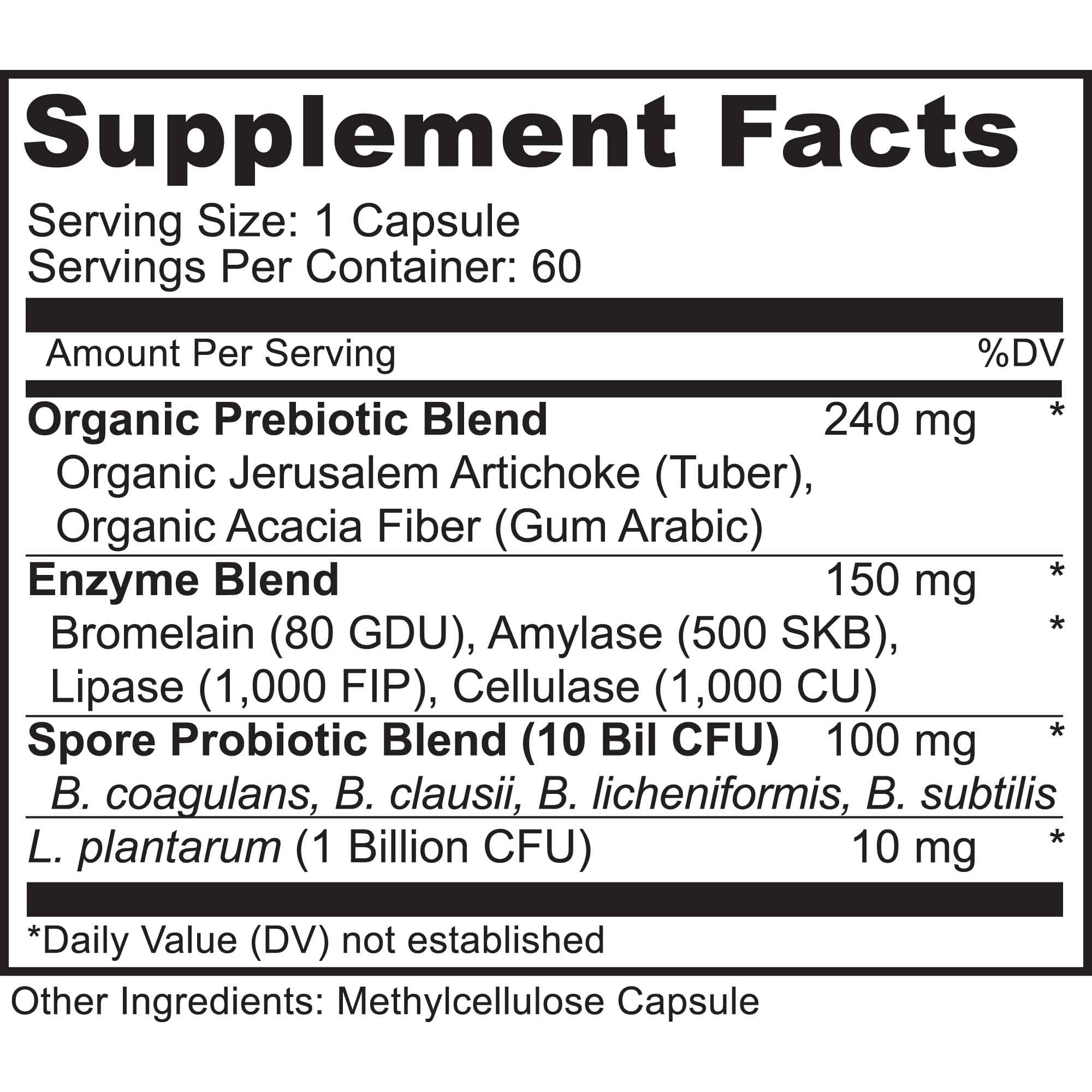 MoxyVites Multi-Enzymes 240g back view with ingredient list