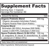 MoxyVites Multi-Enzymes 240g back view with ingredient list