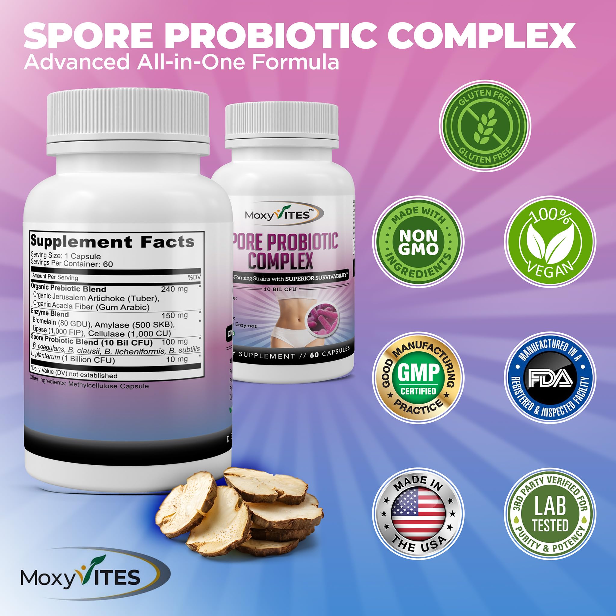 MoxyVites Multi-Enzymes 240g packaging details