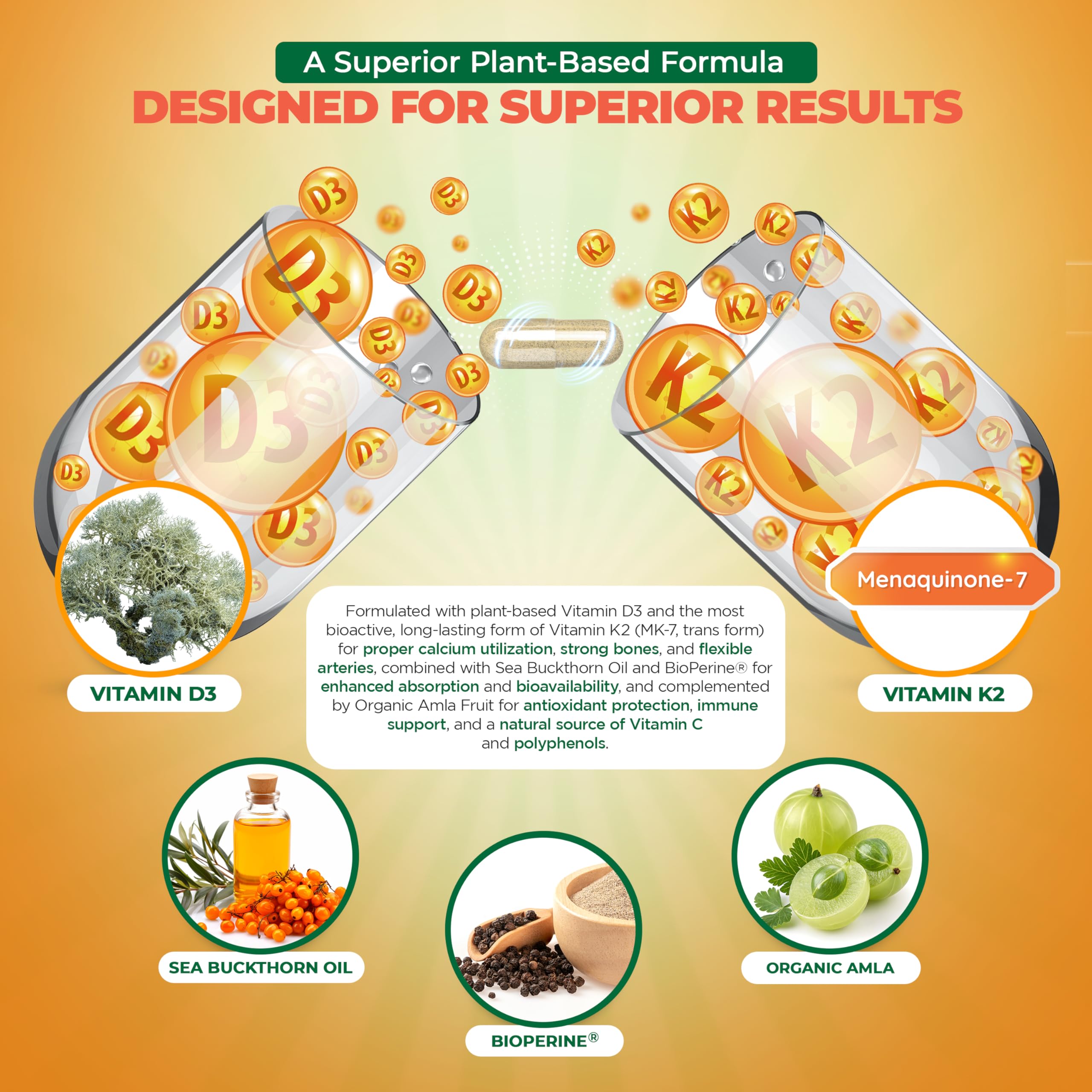 MoxyVites Vitamin D3 & K2 supplement bottle side view