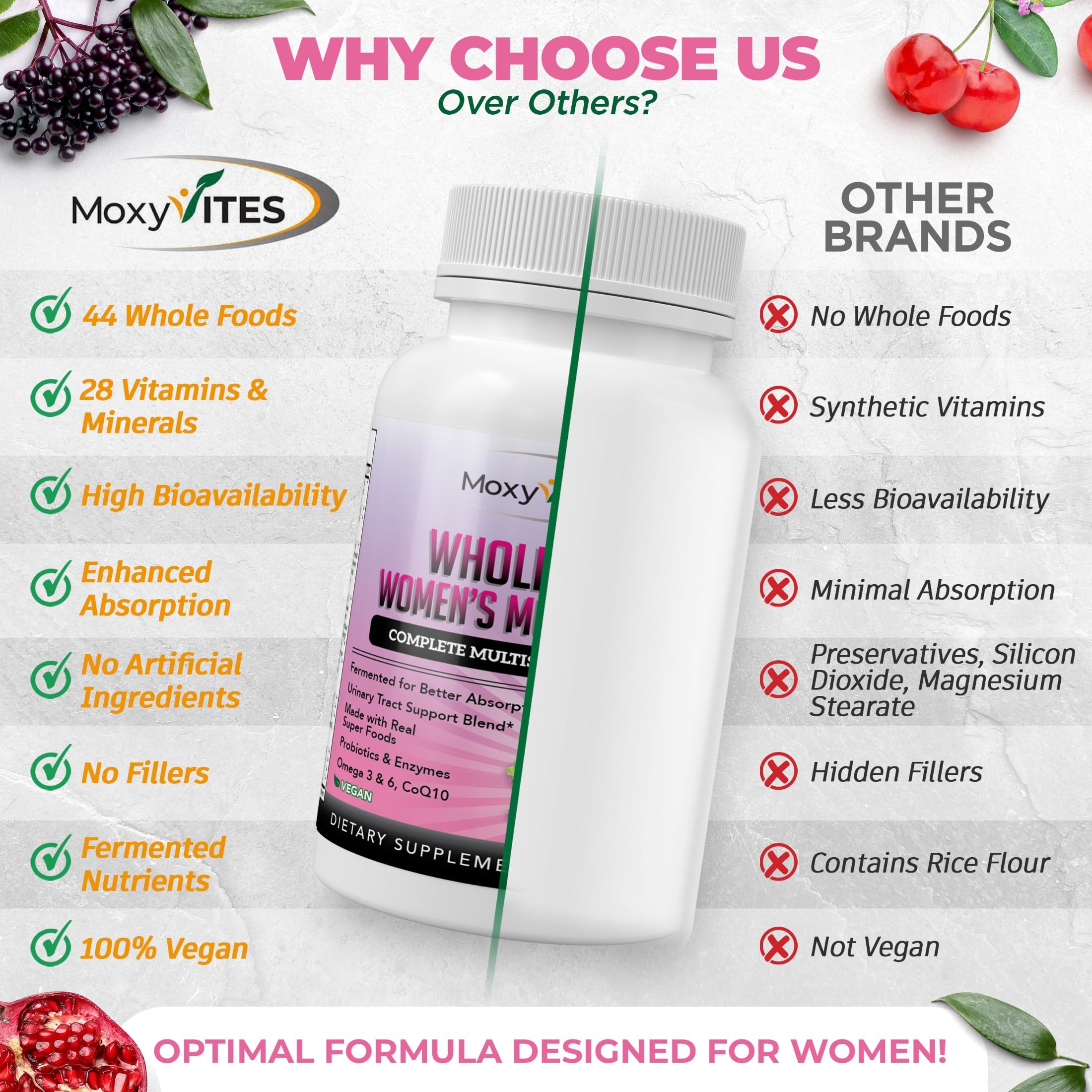 MoxyVites Women's Multivitamin Fermented 136g packaging