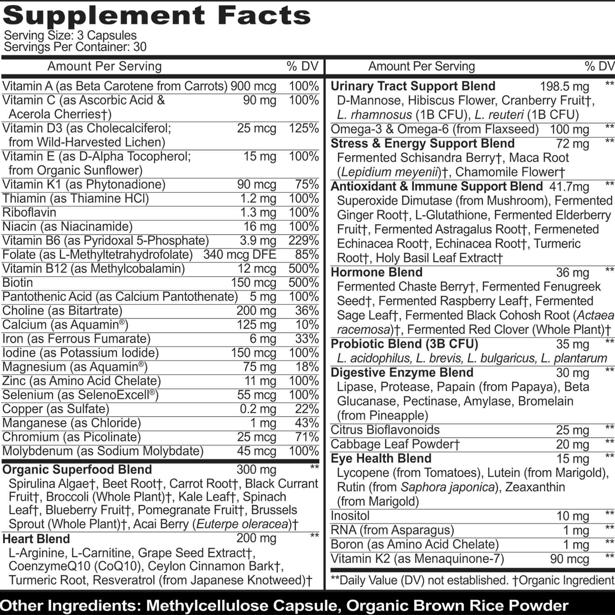 MoxyVites Women's Multivitamin Fermented 136g side view