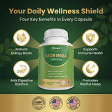 MPRAYAN Moringa Capsules 800mg bottle side view