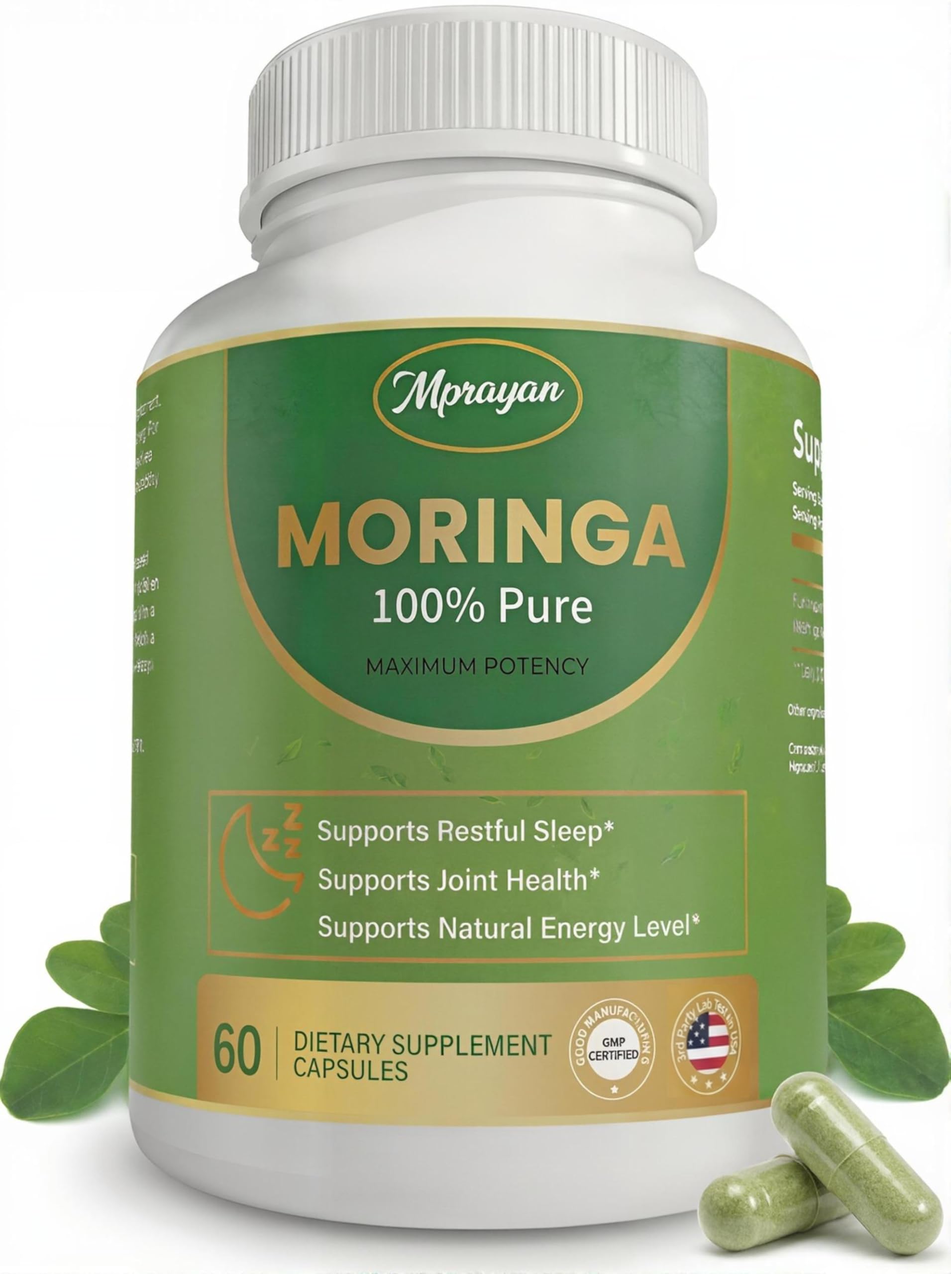 MPRAYAN Moringa Capsules 800mg front view