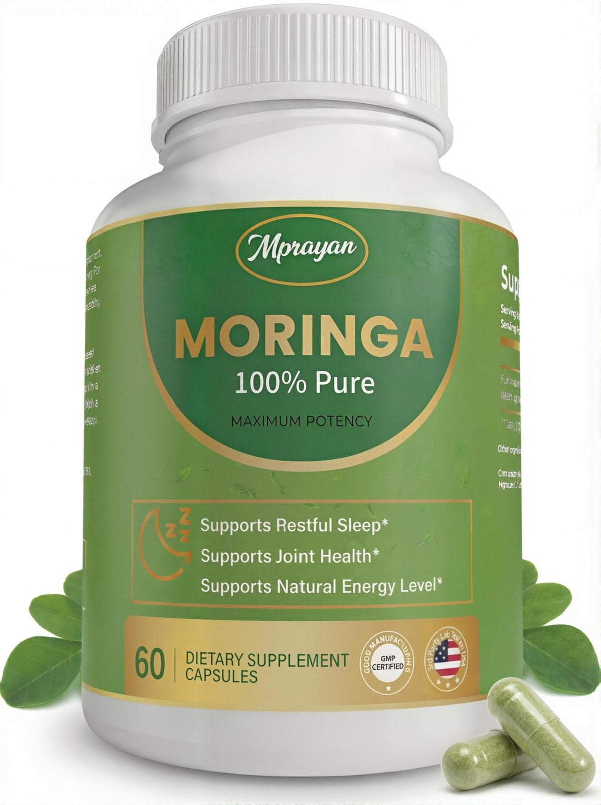 MPRAYAN Moringa Capsules 800mg front view