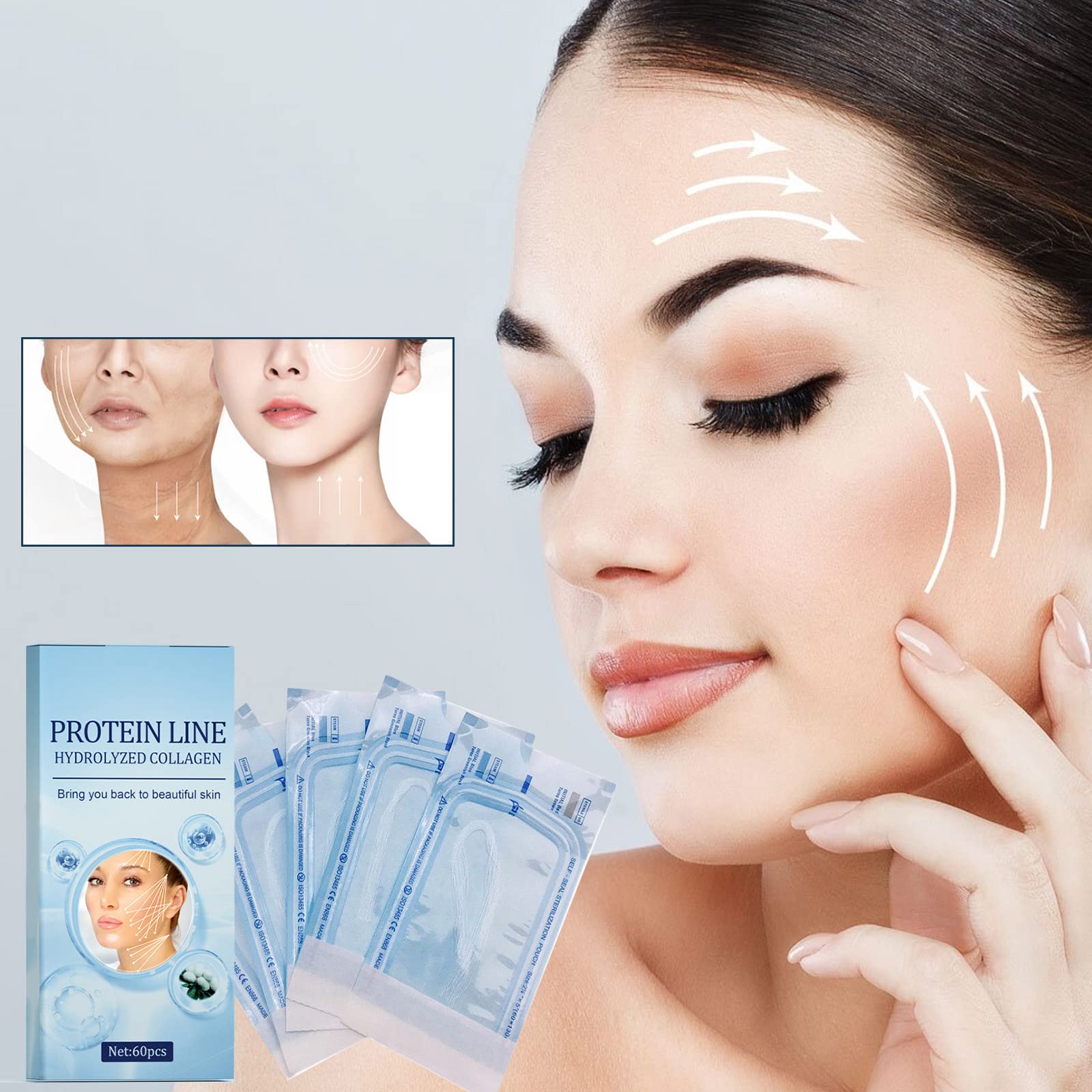 MQSHUHENMY Korean Soluble Protein Threads 60pcs side view