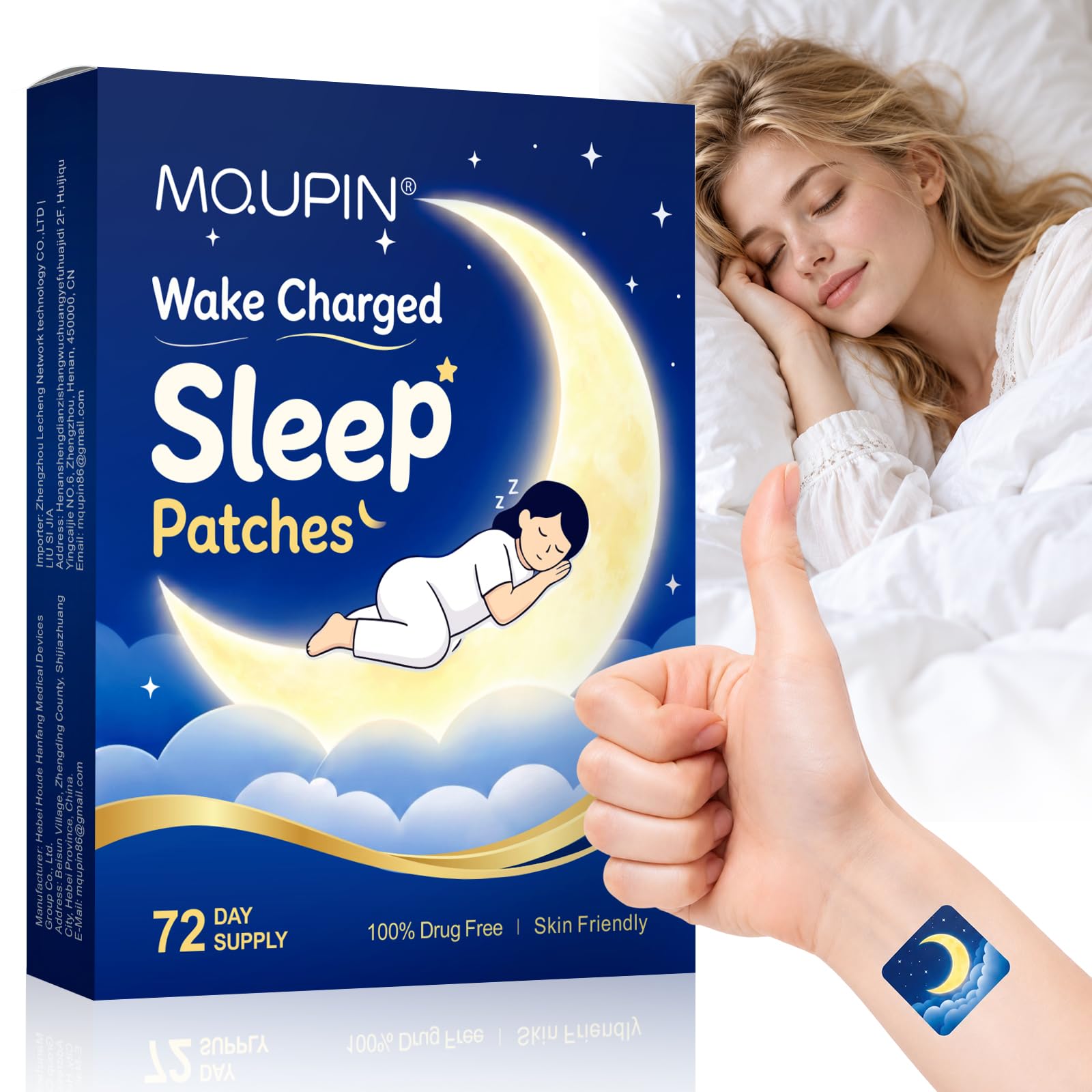 MQUPIN Sleep Patches 72 Pack extra-large design front view