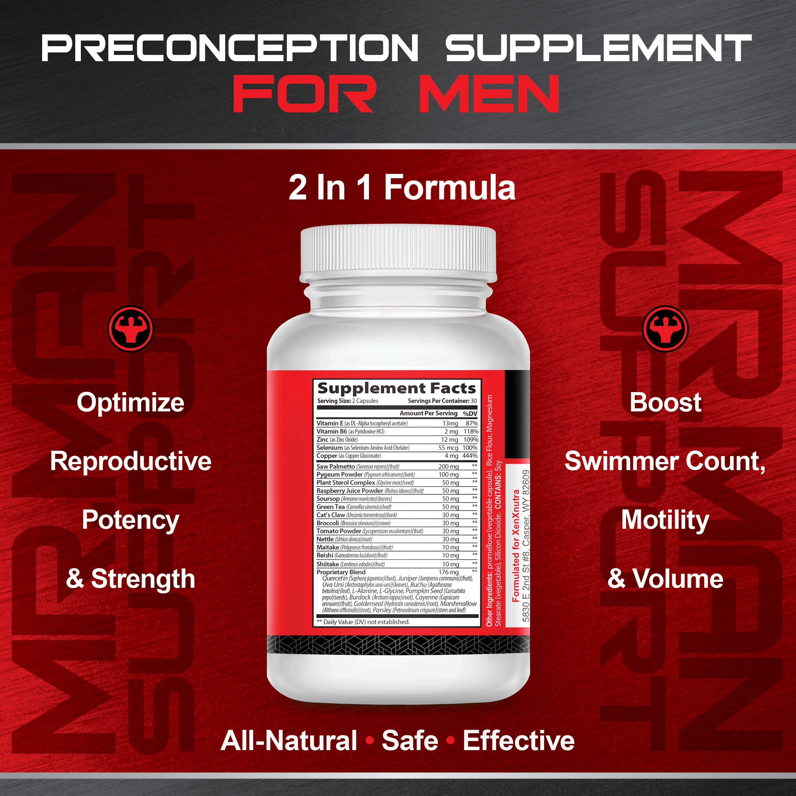 Mr. Man Support Male Fertility Supplement packaging