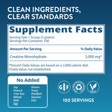 MRM Creatine Monohydrate Powder 150g back view with nutritional information