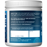 MRM Creatine Powder 91g back view with nutritional information
