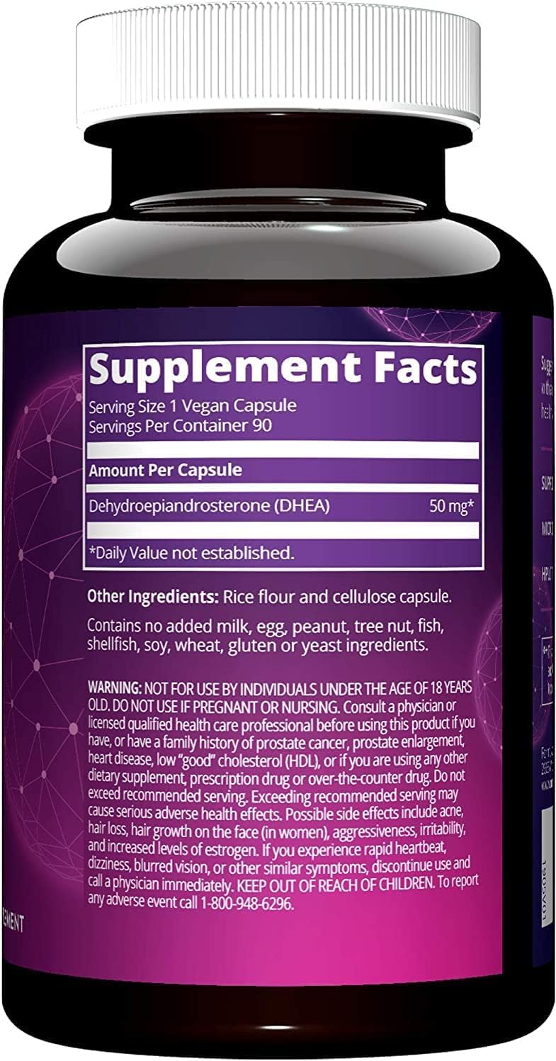 MRM DHEA 50mg Capsules side view showing capsule