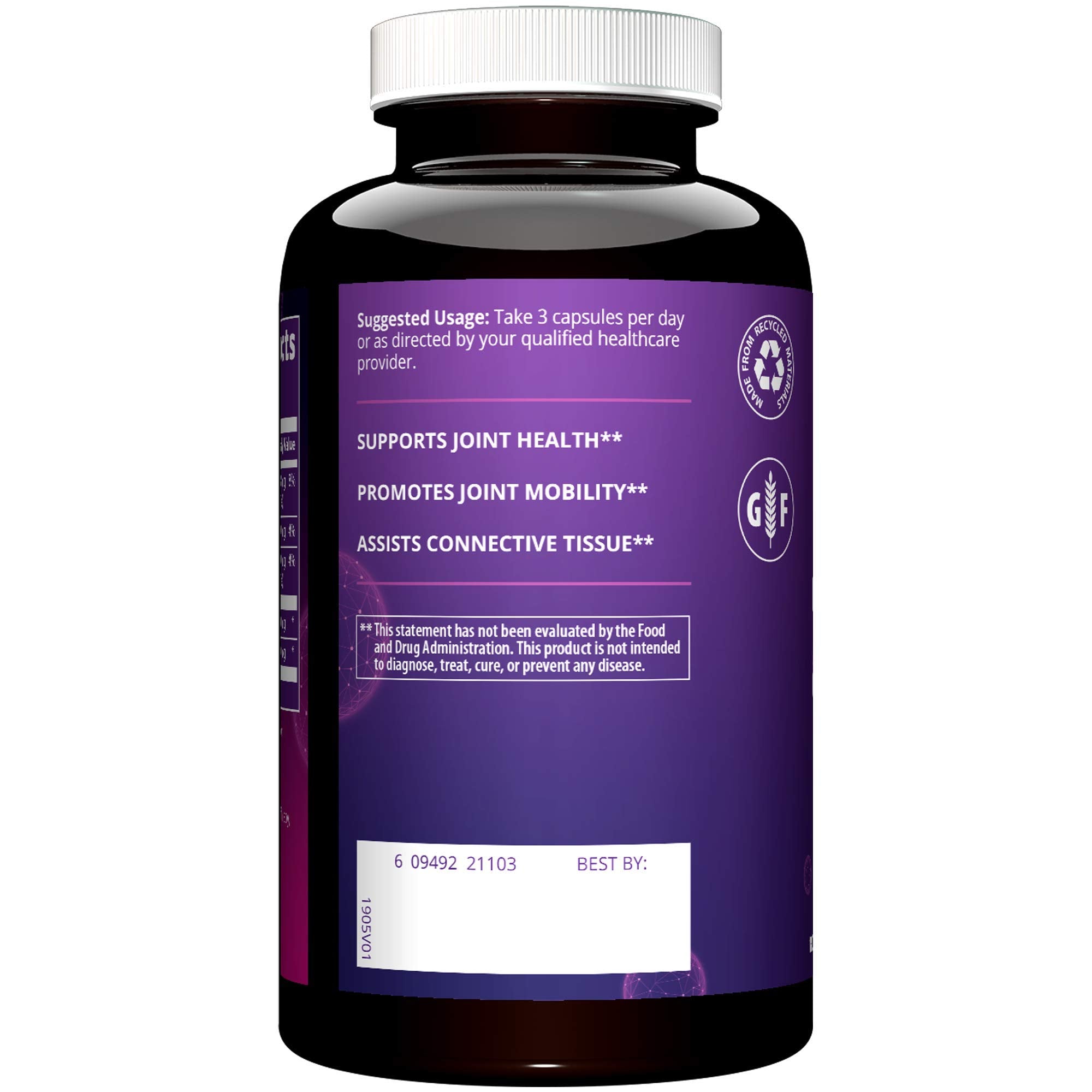 MRM Glucosamine Chondroitin 180 Capsules side view