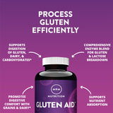 MRM Gluten-Aid Multi-Enzyme Capsules on a wooden table