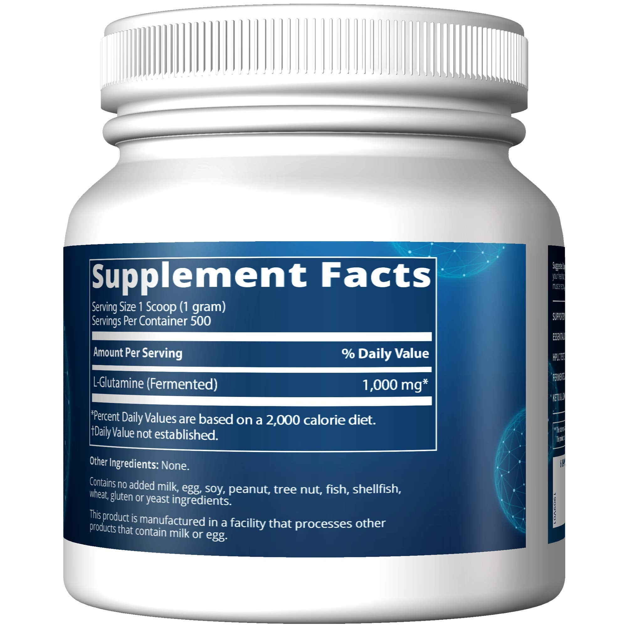 MRM L-Glutamine Powder 590g with scoop