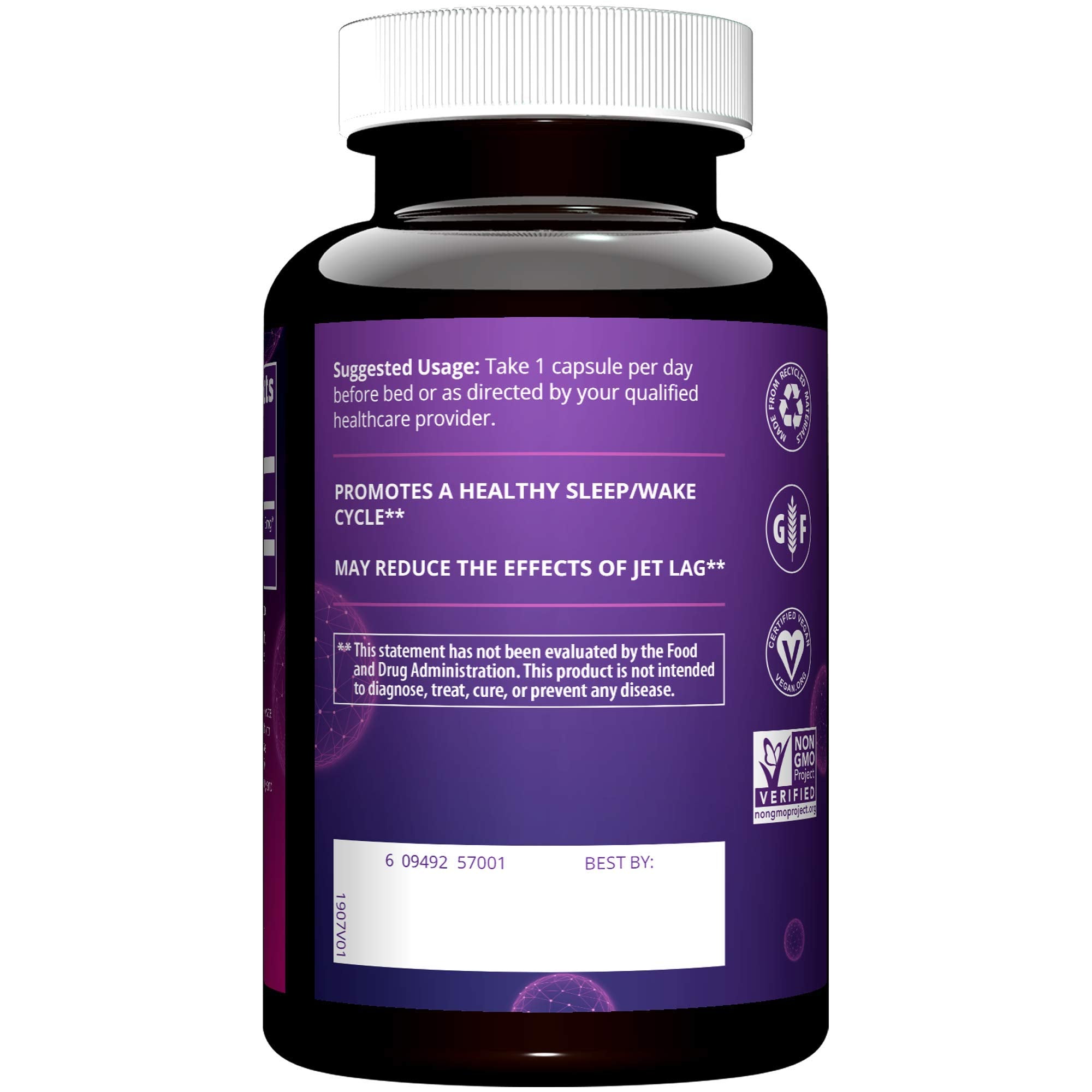 MRM Melatonin 3 mg capsules side view