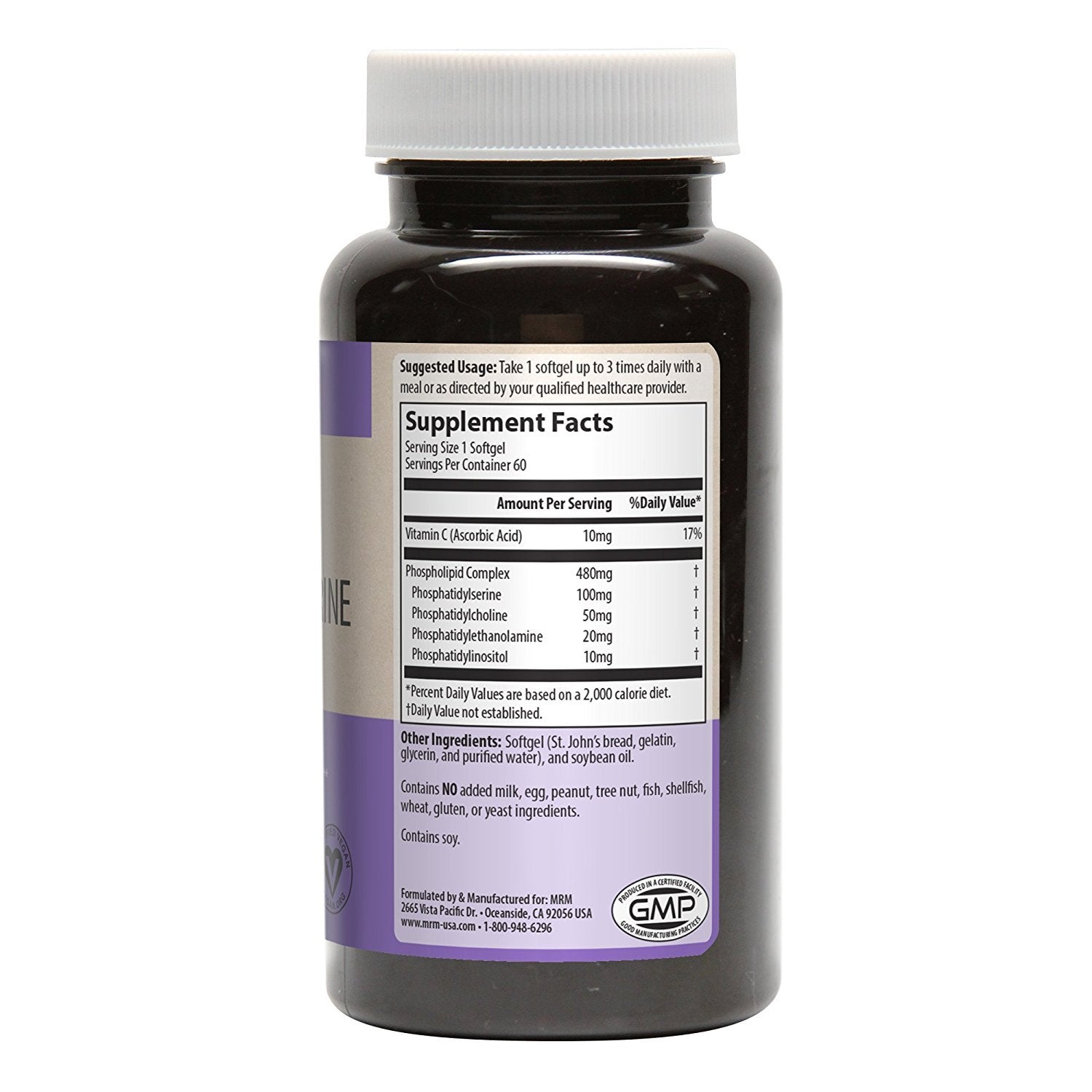MRM Phosphatidylserine Softgels bottle with label