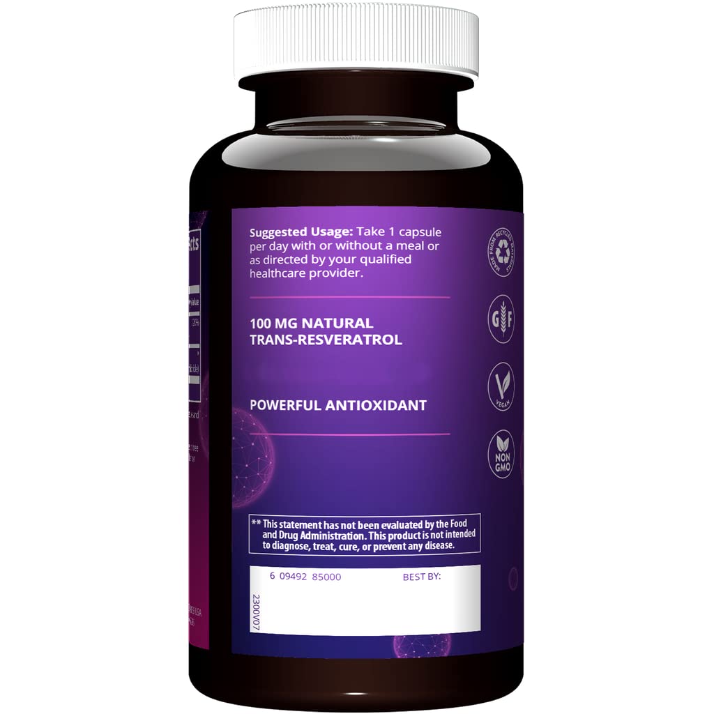 MRM Resveratrol 100mg capsules packaging