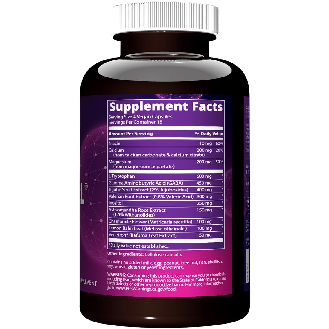 MRM Supplement side view with ingredients